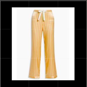 MORGAN LANE STRIPED CHANTAL GREEN SILK PAJAMA PANTS BRAND NEW